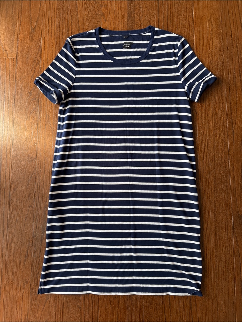 J.Crew Factory Navy & White Striped T-Shirt Dress XL